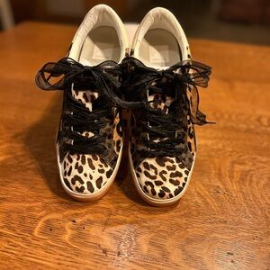 Dolce Vita Leopard Print Athletic Sneakers with Black Laces